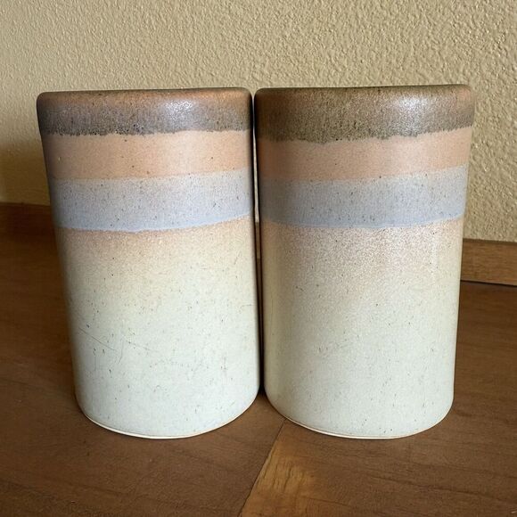 Vintage Rodolfo Padilla Signed Drip Glaze Tall Narrow Ceramic Mugs - Set of 2 - Picture 4 of 11
